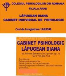 LAPUGEAN DIANA CABINET INDIVIDUAL DE PSIHOLOGIE ARAD